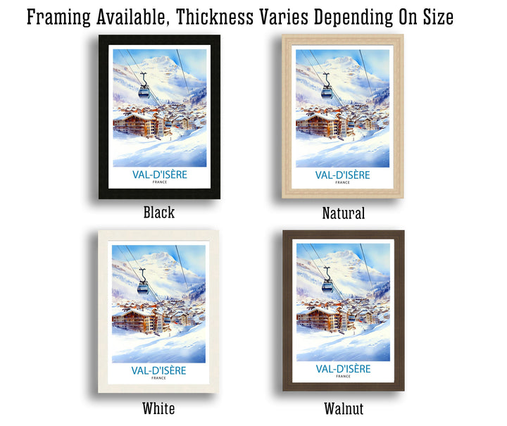 Val d Isere Travel Print French Ski Paradise Wall Decor Val dIsere Poster Alpine Resort France Snow Landscape Art Ski Lovers Gift Idea