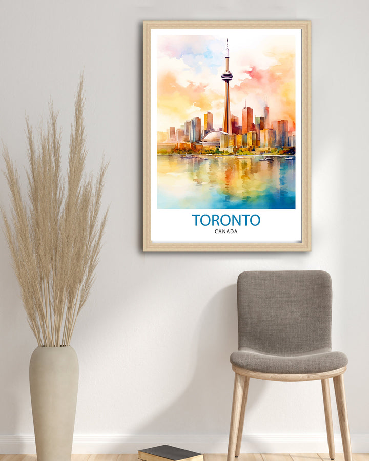 Toronto Canada Travel Poster Toronto Wall Art Canada Illustration Travel Poster Gift for Toronto Lover Canada Home Decor