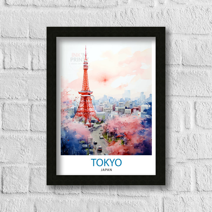 Tokyo Japan Travel Print Tokyo Wall Decor Tokyo Poster Japan Travel Prints Tokyo Art Print Tokyo Illustration Tokyo Wall Art