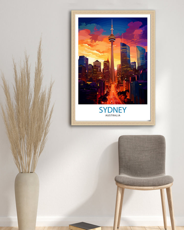Sydney Australia Travel Print Sydney Wall Decor Sydney Poster Australia Travel Prints Sydney Art Print Sydney Illustration Sydney Wall Art