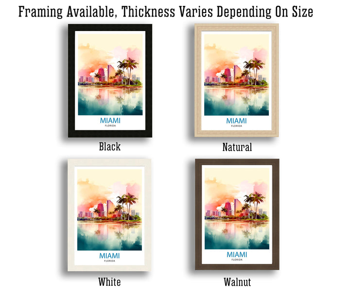 Miami Florida Travel Print| Miami Wall Decor Miami Home Living Decor Miami Florida Illustration Travel Poster Gift For Miami Florida Home