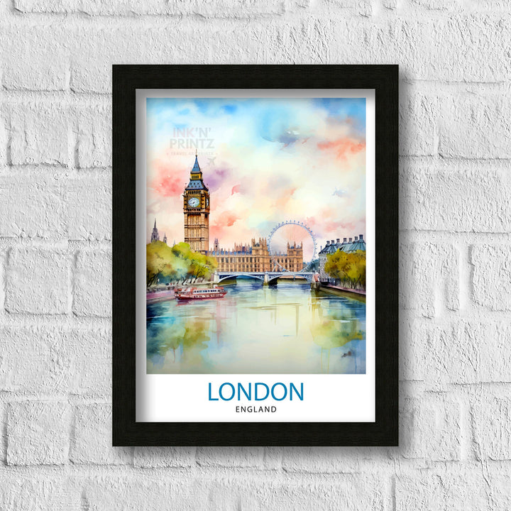 London Travel Print London Wall Art London Home Decor London Illustration Travel Poster Gift For London UK Home Decor