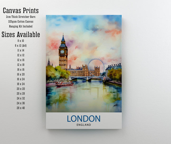 London Travel Print London Wall Art London Home Decor London Illustration Travel Poster Gift For London UK Home Decor