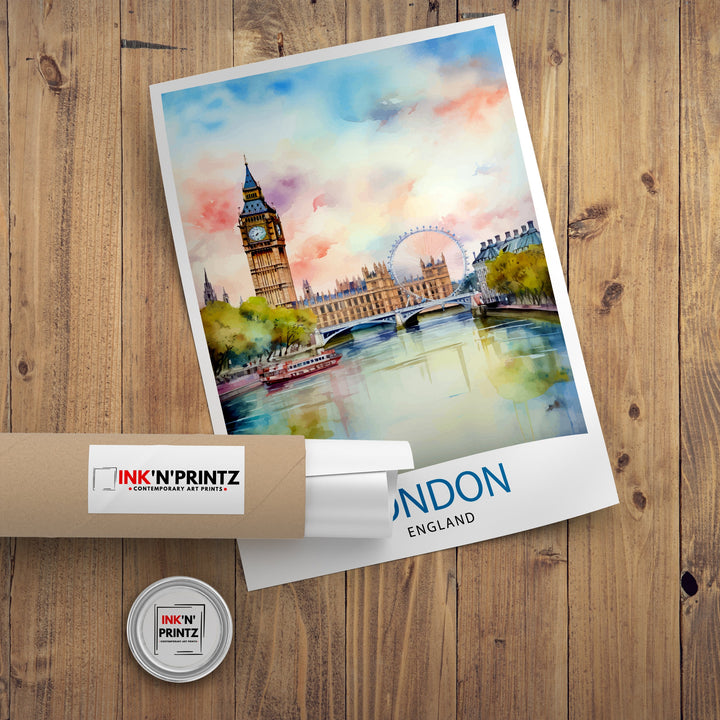 London Travel Print London Wall Art London Home Decor London Illustration Travel Poster Gift For London UK Home Decor