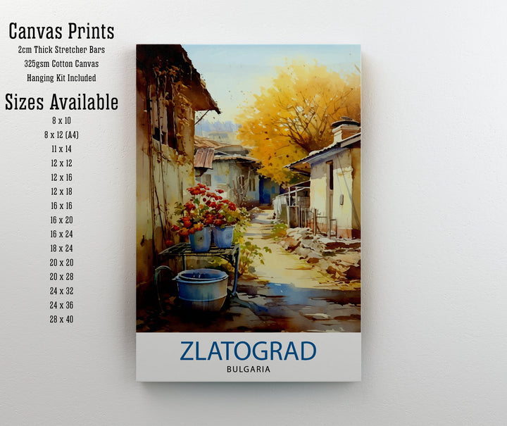 Zlatograd Bulgaria Print Traditional Bulgarian Village Art Rhodope Mountains Poster Zlatograd Heritage Wall Decor Balkan Countryside
