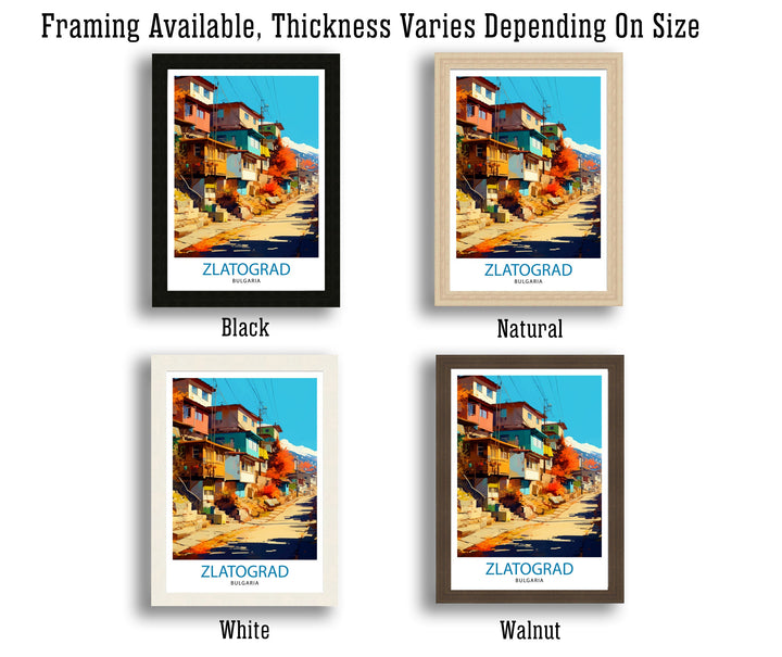 Zlatograd Bulgaria Print Traditional Bulgarian Village Art Rhodope Mountains Poster Zlatograd Heritage Wall Decor Balkan Countryside