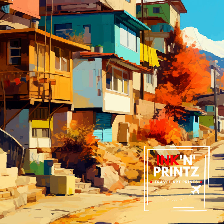 Zlatograd Bulgaria Print Traditional Bulgarian Village Art Rhodope Mountains Poster Zlatograd Heritage Wall Decor Balkan Countryside