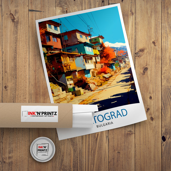 Zlatograd Bulgaria Print Traditional Bulgarian Village Art Rhodope Mountains Poster Zlatograd Heritage Wall Decor Balkan Countryside