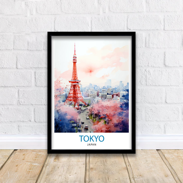 Tokyo Japan Travel Print Tokyo Wall Decor Tokyo Poster Japan Travel Prints Tokyo Art Print Tokyo Illustration Tokyo Wall Art