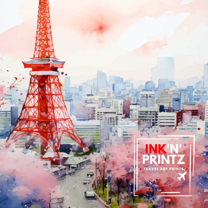 Tokyo Japan Travel Print Tokyo Wall Decor Tokyo Poster Japan Travel Prints Tokyo Art Print Tokyo Illustration Tokyo Wall Art