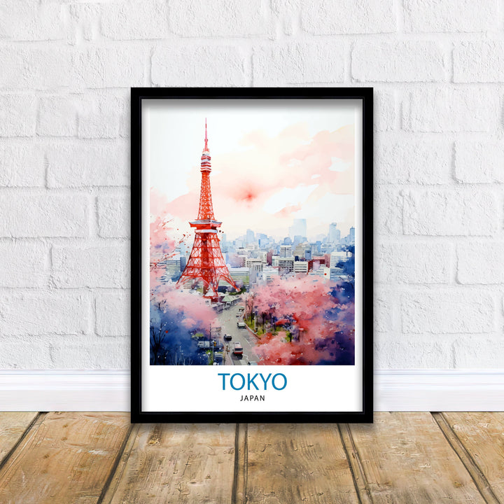 Tokyo Japan Travel Print Tokyo Wall Decor Tokyo Poster Japan Travel Prints Tokyo Art Print Tokyo Illustration Tokyo Wall Art