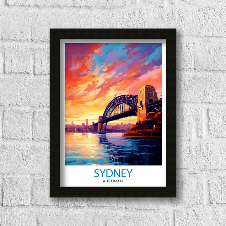 Sydney Australia Travel Print Sydney Wall Decor Sydney Home Living Decor Sydney Illustration Travel Poster Gift For Sydney Australia Home