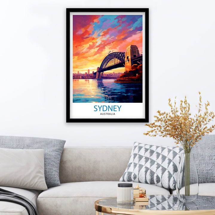 Sydney Australia Travel Print Sydney Wall Decor Sydney Home Living Decor Sydney Illustration Travel Poster Gift For Sydney Australia Home