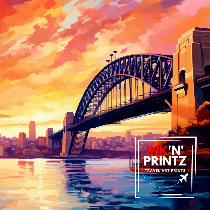 Sydney Australia Travel Print Sydney Wall Decor Sydney Home Living Decor Sydney Illustration Travel Poster Gift For Sydney Australia Home