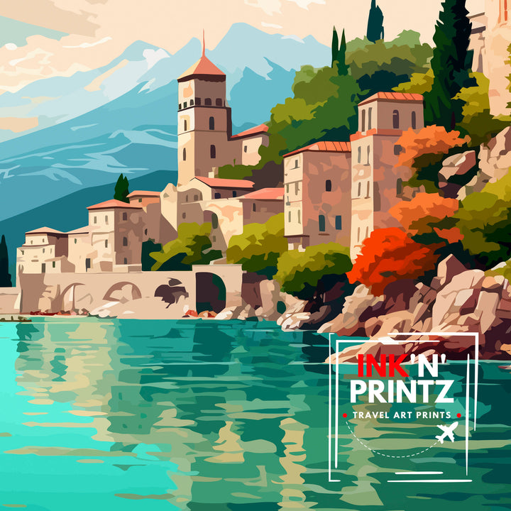 Lake Garda Italy Travel Poster Lake Garda Wall Art Italy Travel Poster Lake Garda Home Decor Italy Illustration Gift for Italy Lovers