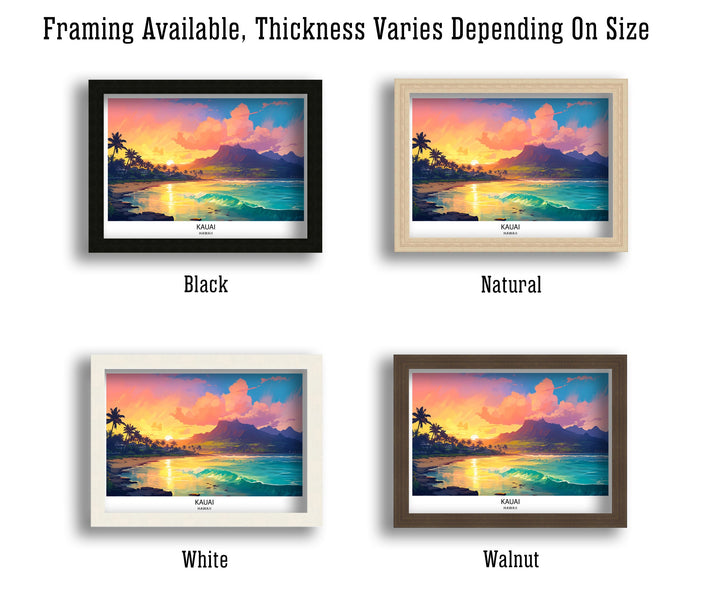 Kauai Hawaii Poster Tropical Island Art Garden Isle Poster Hawaiian Paradise