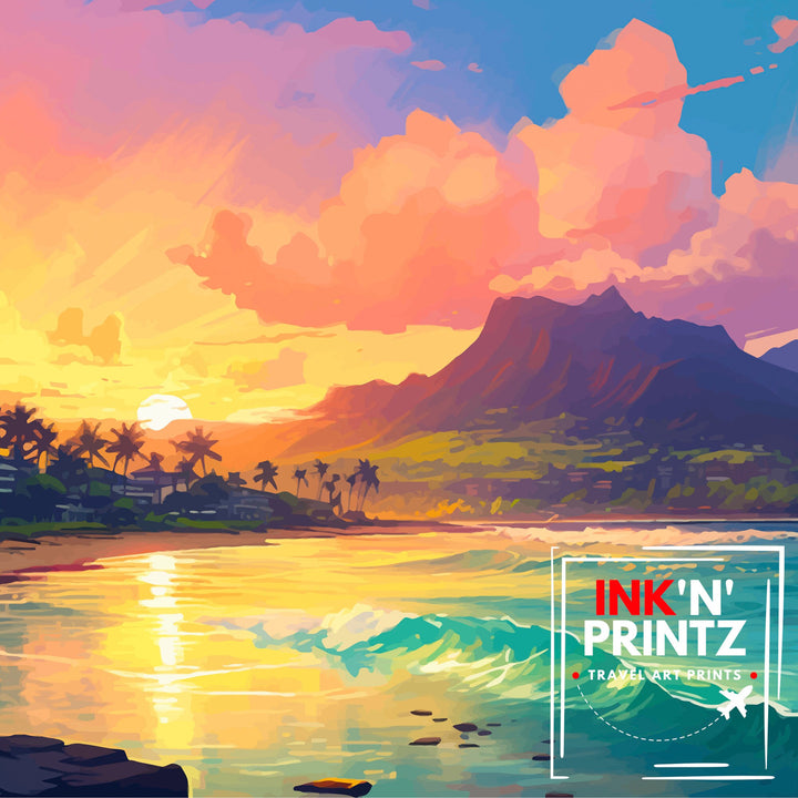 Kauai Hawaii Poster Tropical Island Art Garden Isle Poster Hawaiian Paradise