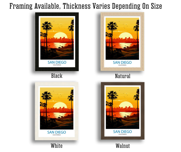 San Diego Travel Print| San Diego Wall Art California Illustration San Diego Travel Poster San Diego Home Decor San Diego Gift