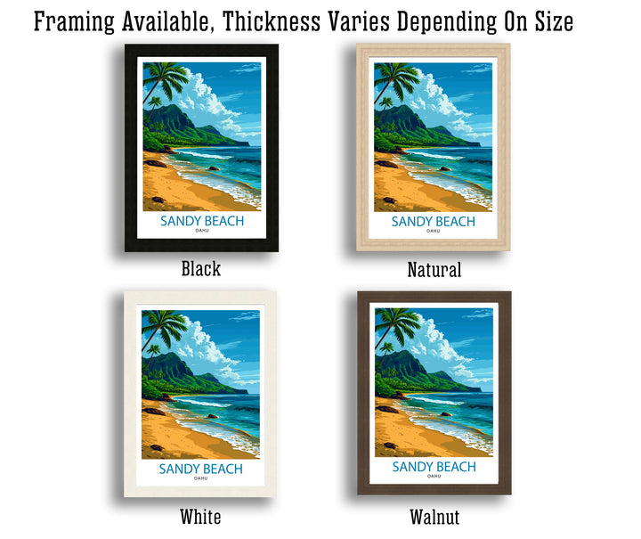 Sandy Beach Oahu Poster