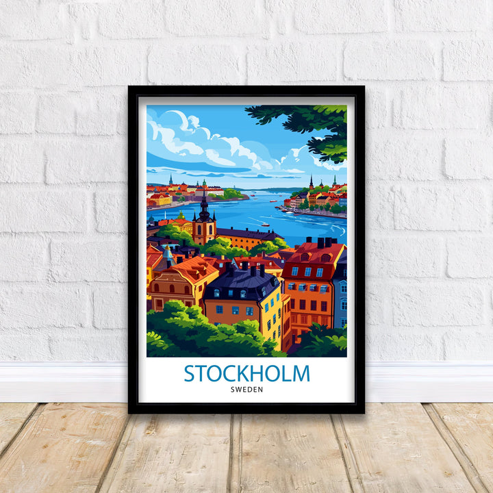 Stockholm Sweden Travel Print Stockholm Wall Art Sweden Illustration Scandinavian Travel Poster Gift for Traveler Sweden Home Decor