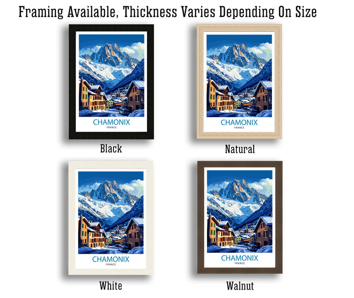 Chamonix France Poster Alpine Town Art Mont Blanc Poster French Alps