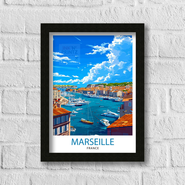 Marseille France Travel Print Marseille Wall Decor Marseille Poster France Travel Prints Marseille Art Print Marseille Illustration