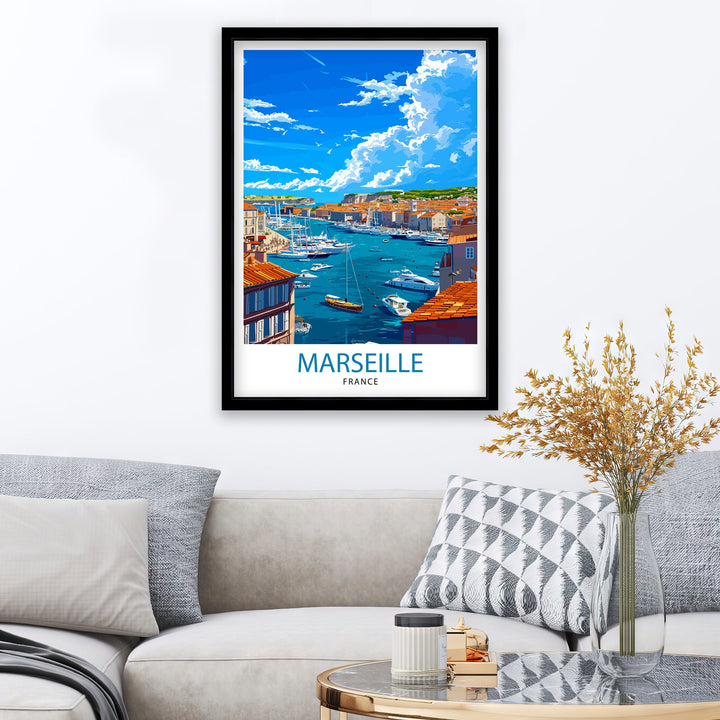 Marseille France Travel Print Marseille Wall Decor Marseille Poster France Travel Prints Marseille Art Print Marseille Illustration