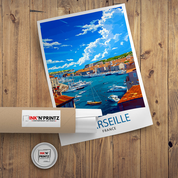Marseille France Travel Print Marseille Wall Decor Marseille Poster France Travel Prints Marseille Art Print Marseille Illustration
