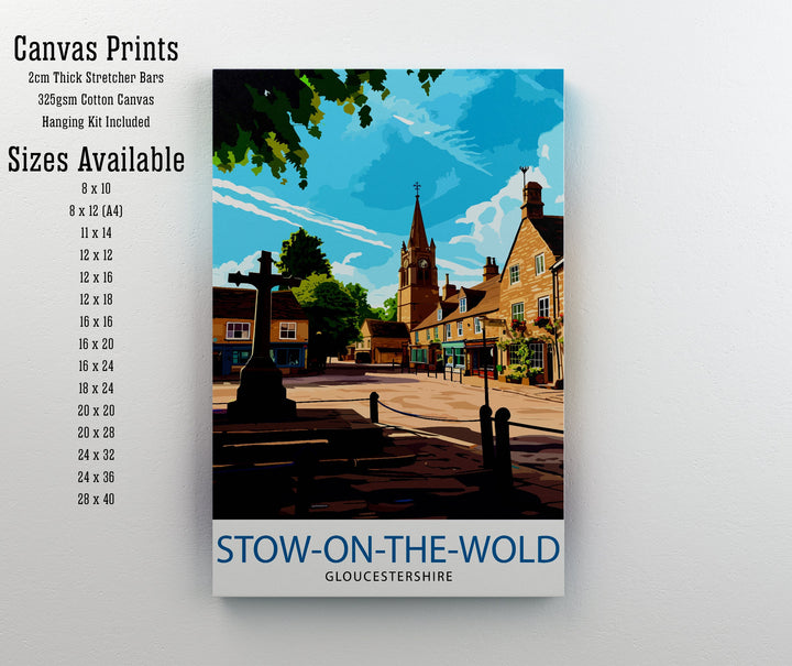 Stow on the Wold Travel Print England Wall Decor Stow on the Wold Illustration Travel Poster Gift England Home Decor