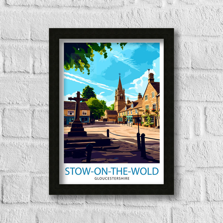 Stow on the Wold Travel Print England Wall Decor Stow on the Wold Illustration Travel Poster Gift England Home Decor
