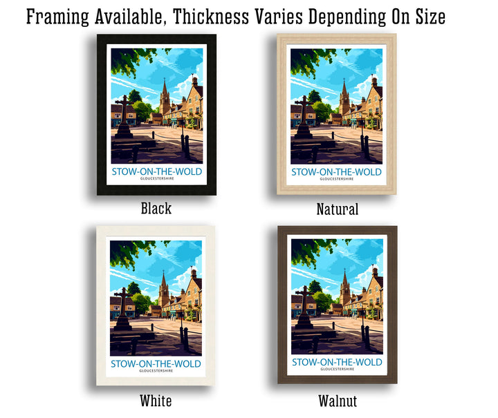 Stow on the Wold Travel Print England Wall Decor Stow on the Wold Illustration Travel Poster Gift England Home Decor