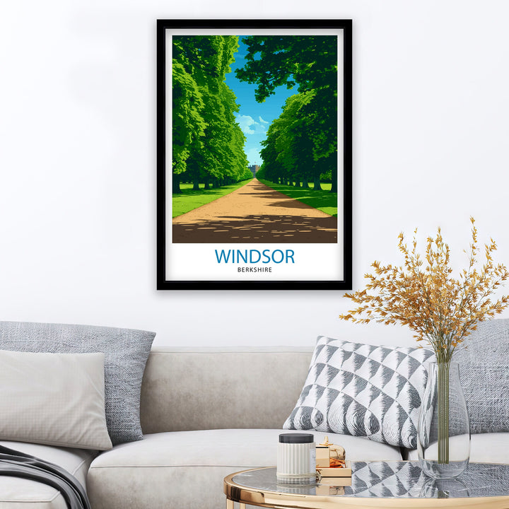 Windsor Berkshire Travel Print Windsor Wall Decor Windsor Home Living Decor Windsor Illustration Travel Poster Gift for Windsor Berkshire UK