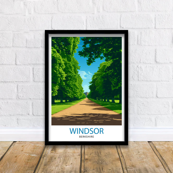 Windsor Berkshire Travel Print Windsor Wall Decor Windsor Home Living Decor Windsor Illustration Travel Poster Gift for Windsor Berkshire UK