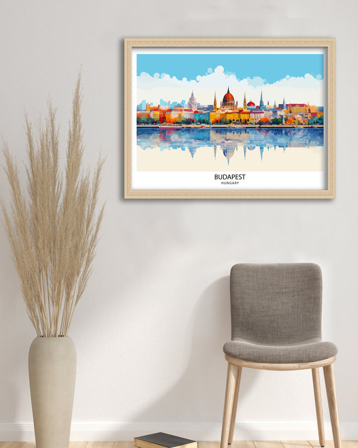 Budapest Hungary Travel Print Budapest Wall Art Hungary Illustration Budapest Poster Hungary Travel Decor Budapest Home Decor Travel Poster