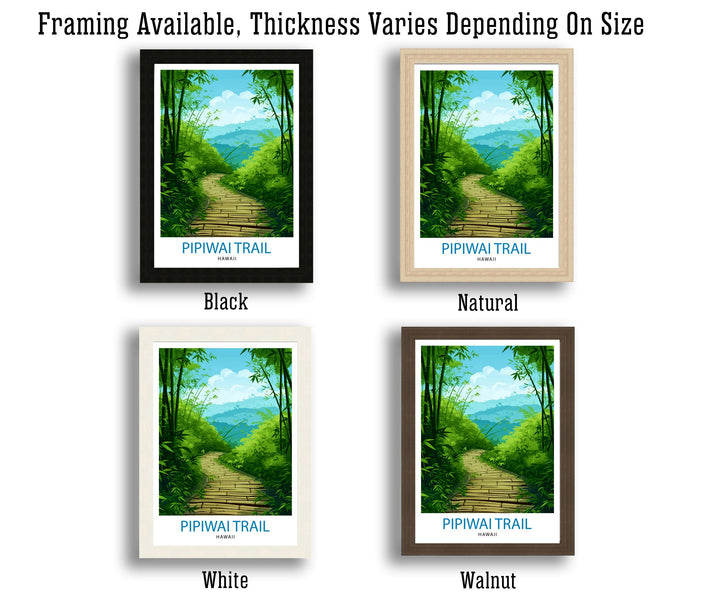 Pipiwai Trail Hawaii Poster Maui Hiking Art Bamboo Forest Poster Haleakala National Park
