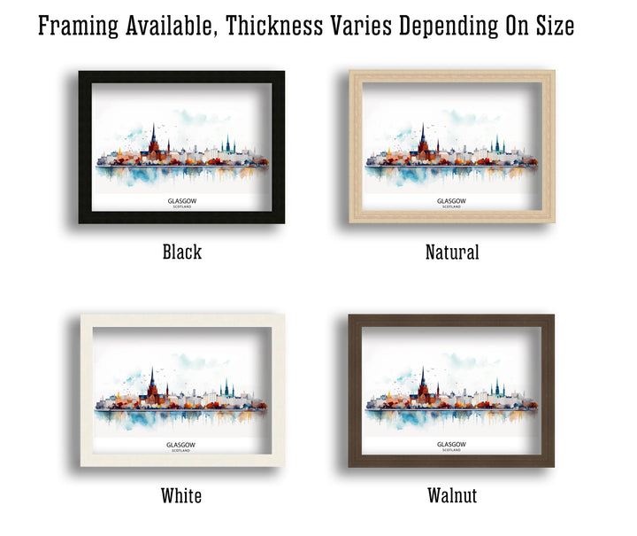 Glasgow Skyline Art Poster Scottish Cityscape Poster Urban Glasgow