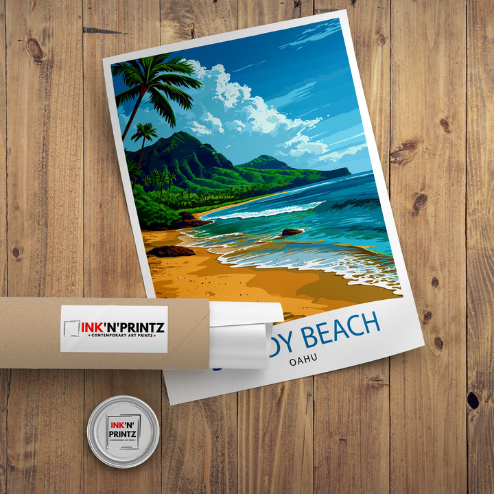 Sandy Beach Oahu Poster