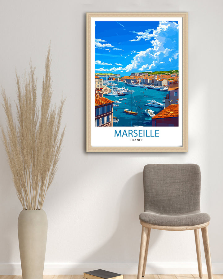 Marseille France Travel Print Marseille Wall Decor Marseille Poster France Travel Prints Marseille Art Print Marseille Illustration