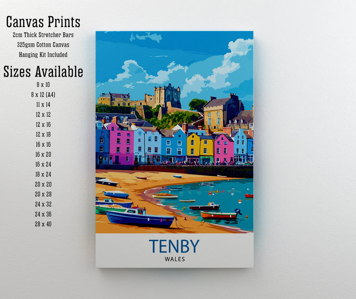 Tenby Pembrokshire Travel Poster, Art Poster , Wall Art, Art Poster