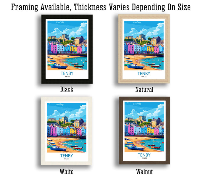 Tenby Pembrokshire Travel Poster, Art Poster , Wall Art, Art Poster