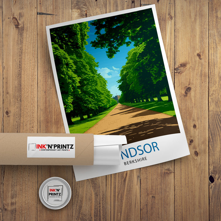 Windsor Berkshire Travel Print Windsor Wall Decor Windsor Home Living Decor Windsor Illustration Travel Poster Gift for Windsor Berkshire UK