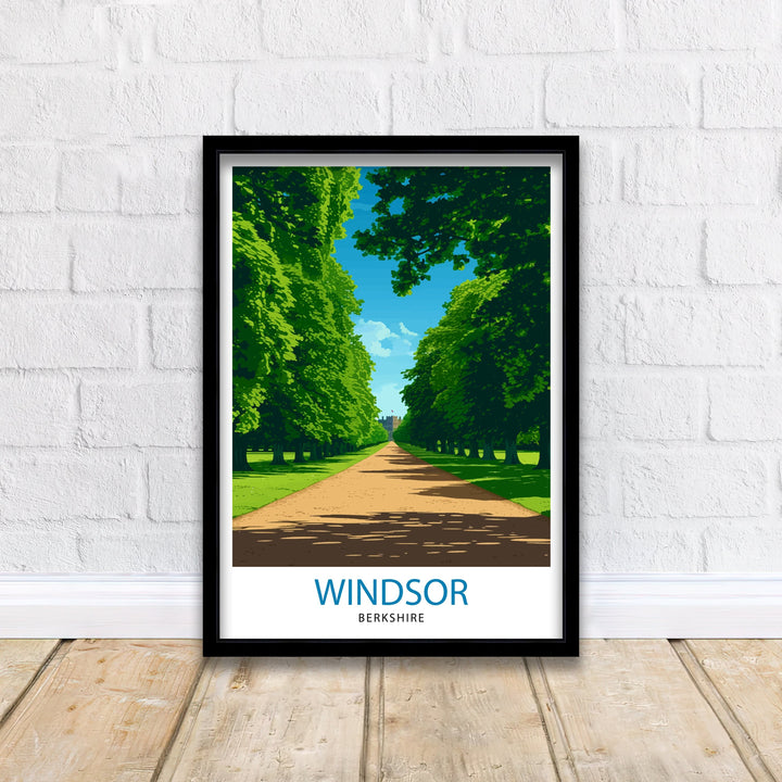 Windsor Berkshire Travel Print Windsor Wall Decor Windsor Home Living Decor Windsor Illustration Travel Poster Gift for Windsor Berkshire UK