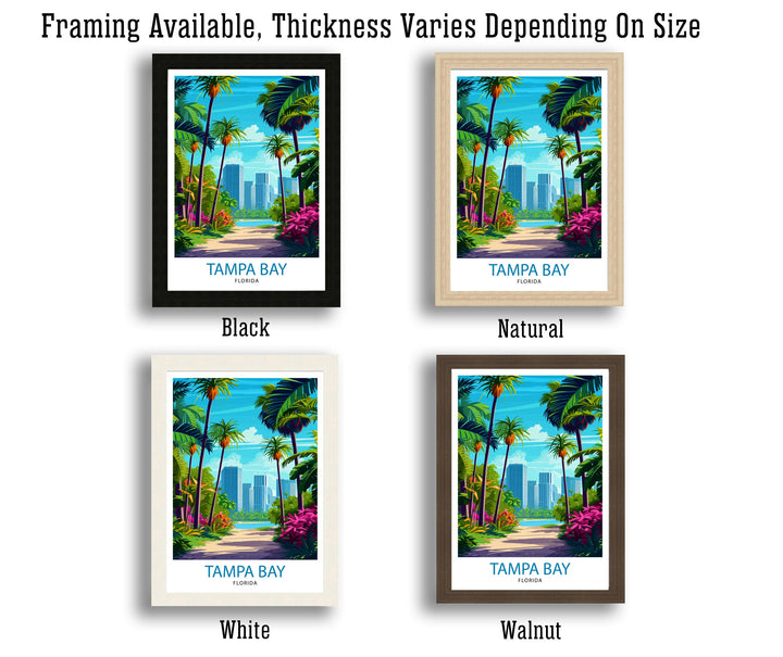 Tampa Bay Florida Travel Poster Tampa Bay Wall Art Florida Poster, Tampa Bay Illustration Travel Poster Gift For Tampa Bay Florida Home Decor