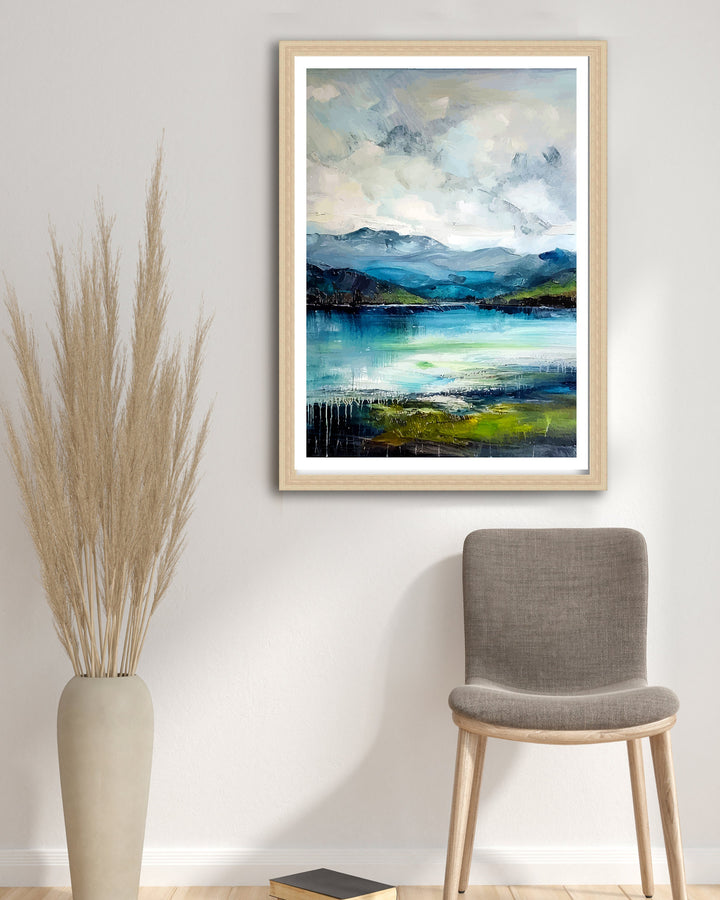 Derwentwater Abstract Art Poster Lake District Impressions Watercolor Lake Scene Cumbrian Lakes