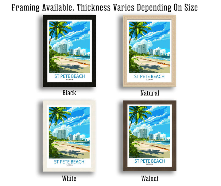 St Pete's Beach Florida Travel Poster Sunshine State Beach Art Gulf Coast Paradise Poster