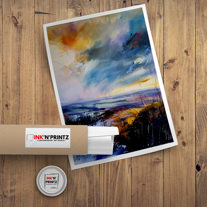 Malvern Hills Abstract Art Poster English Landscape Essence Worcestershire Hills Poster Nature Inspired