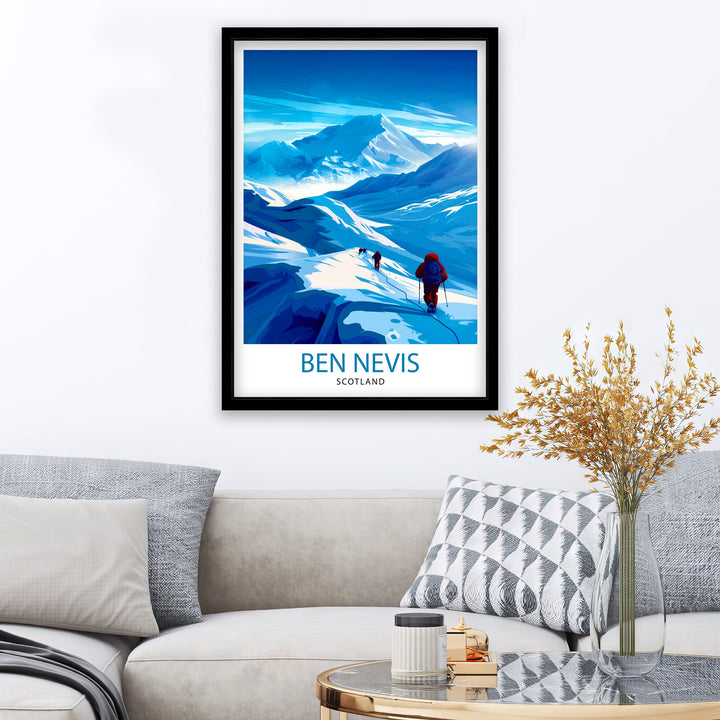 Ben Nevis Print Scottish Mountain Decor Fort William Scotland Wall Art Ben Nevis Summit Poster Scottish Highlands Landscape Artwork Hiking