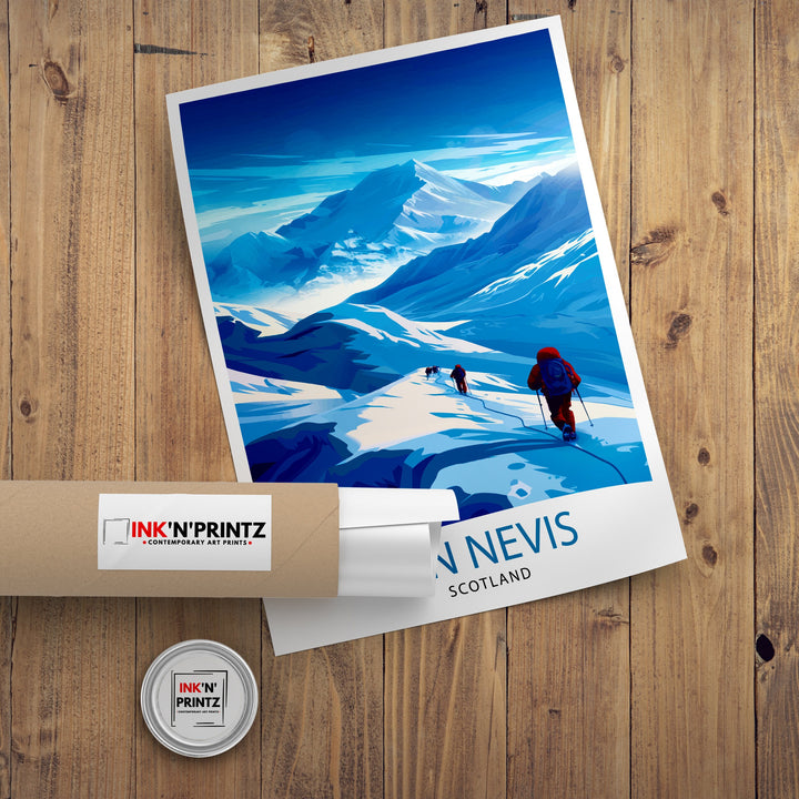 Ben Nevis Print Scottish Mountain Decor Fort William Scotland Wall Art Ben Nevis Summit Poster Scottish Highlands Landscape Artwork Hiking