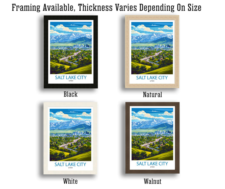 Salt Lake City Utah Poster Urban Mountain Art Great Salt Lake Poster Utah Capital