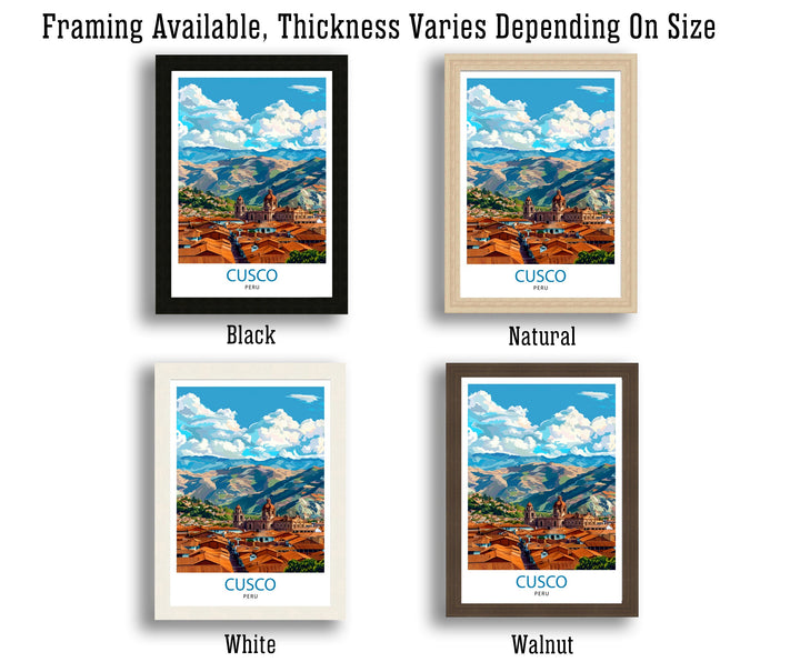 Cusco Peru Travel Poster Ancient Inca Capital Art Andean Cityscape Poster Peruvian Culture